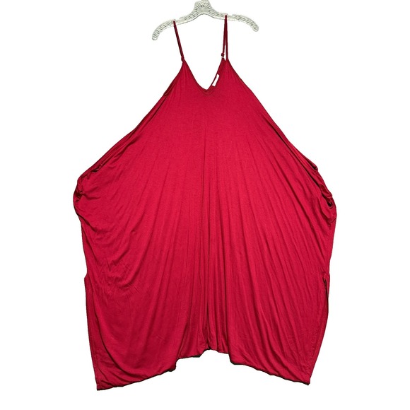 Double Chic Pants - Double Chic Red Harem Jumpsuit L Boho Lagenlook Lounge Strappy Romper Oversized